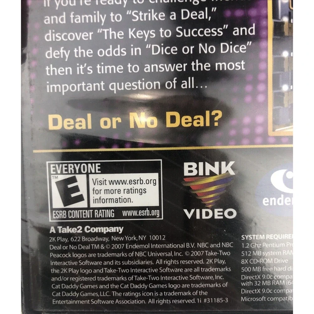 Deal or No‎ Deal PC Games Secret Vault Games PC Windows XP/Vista Howie Mandel